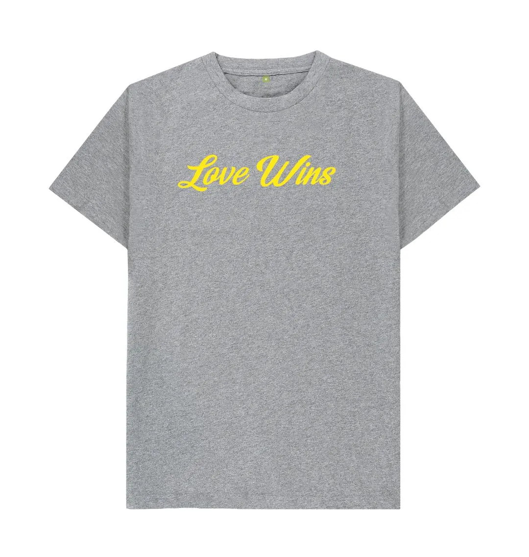 Love Wins organic cotton  T-shirt, Navy, Grey, White, Black