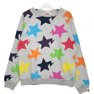 [M] A Bathing Ape Bape Sta Multi Crewneck Sweatshirt Grey