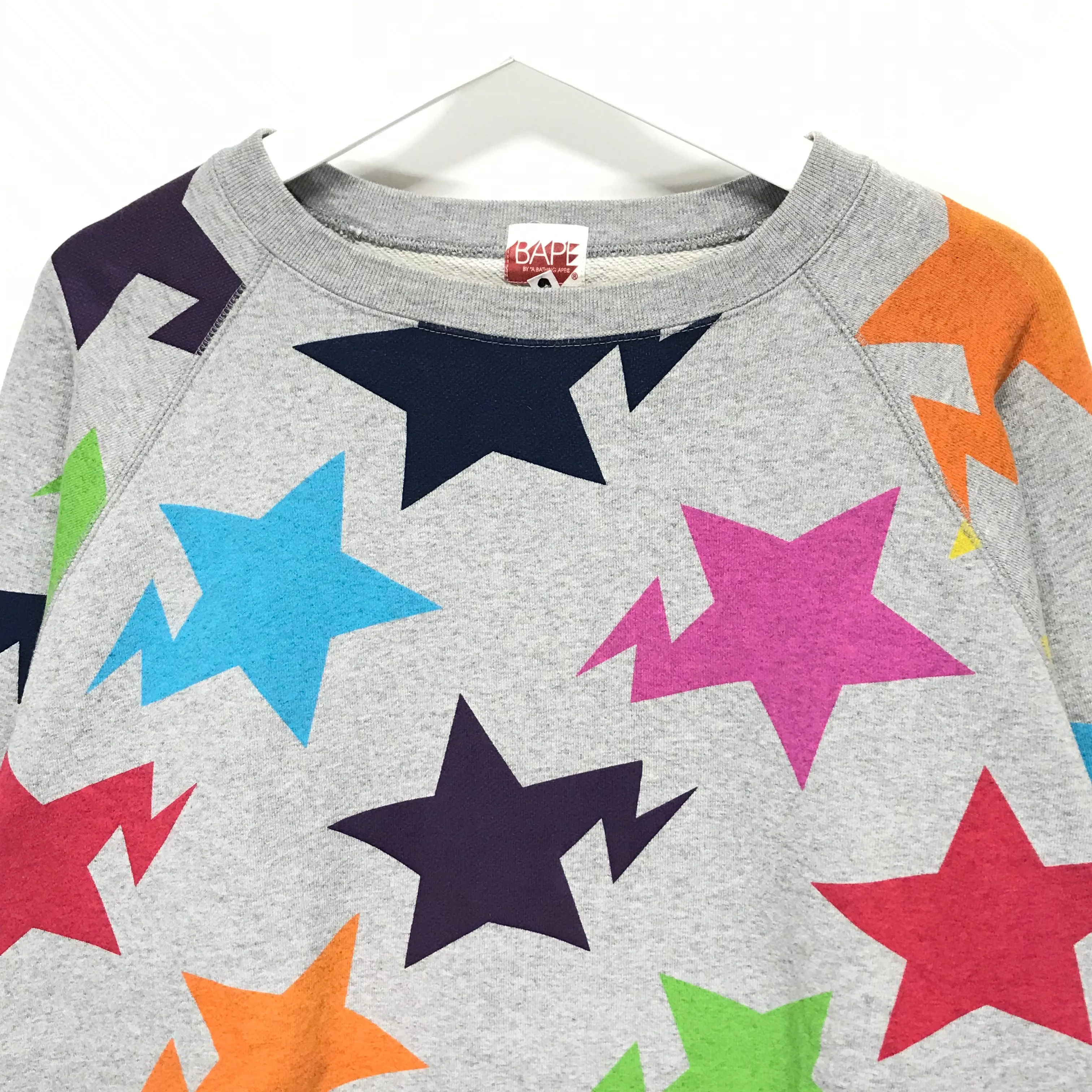 [M] A Bathing Ape Bape Sta Multi Crewneck Sweatshirt Grey