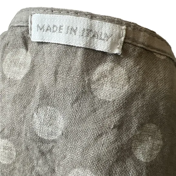 Made In Italy Linen Lagenlook Western Polka Dot Spotty Summer Dress With Pockets