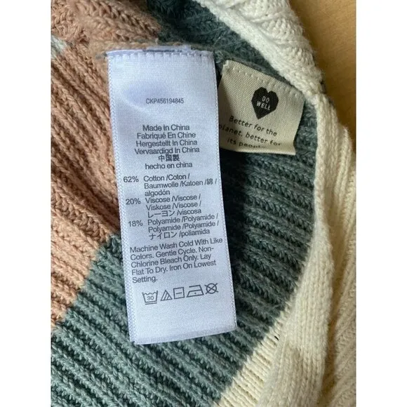 Madewell BNWOT womens ribbed crewneck striped &quot;Thompson&quot; sweater XXSmall