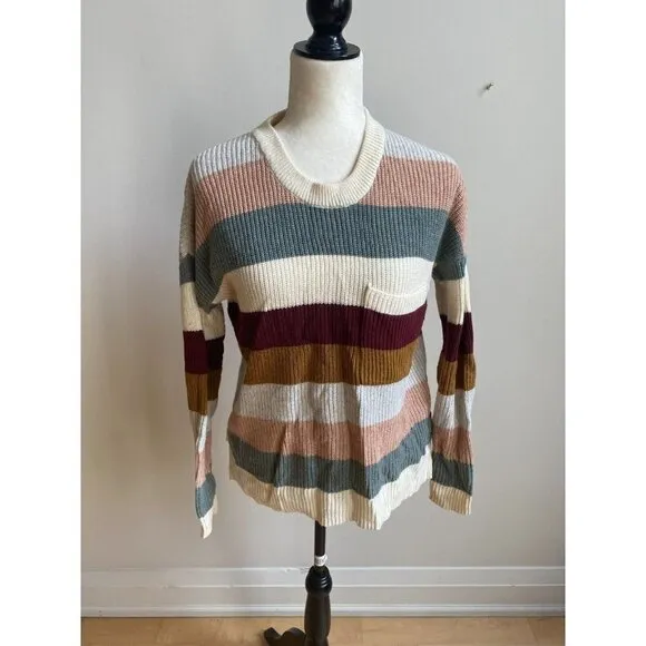 Madewell BNWOT womens ribbed crewneck striped &quot;Thompson&quot; sweater XXSmall