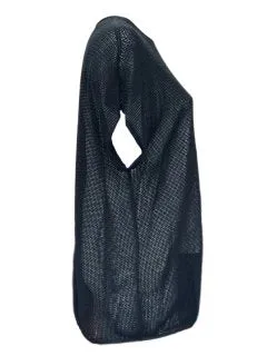 Marina Rinaldi Women's Black Acciaio Short Sleeves Knitted Sweater Size XL NWT