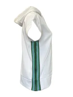 Marina Rinaldi Women's White Occulto Zipper Closure Sweatshirt Size M NWT