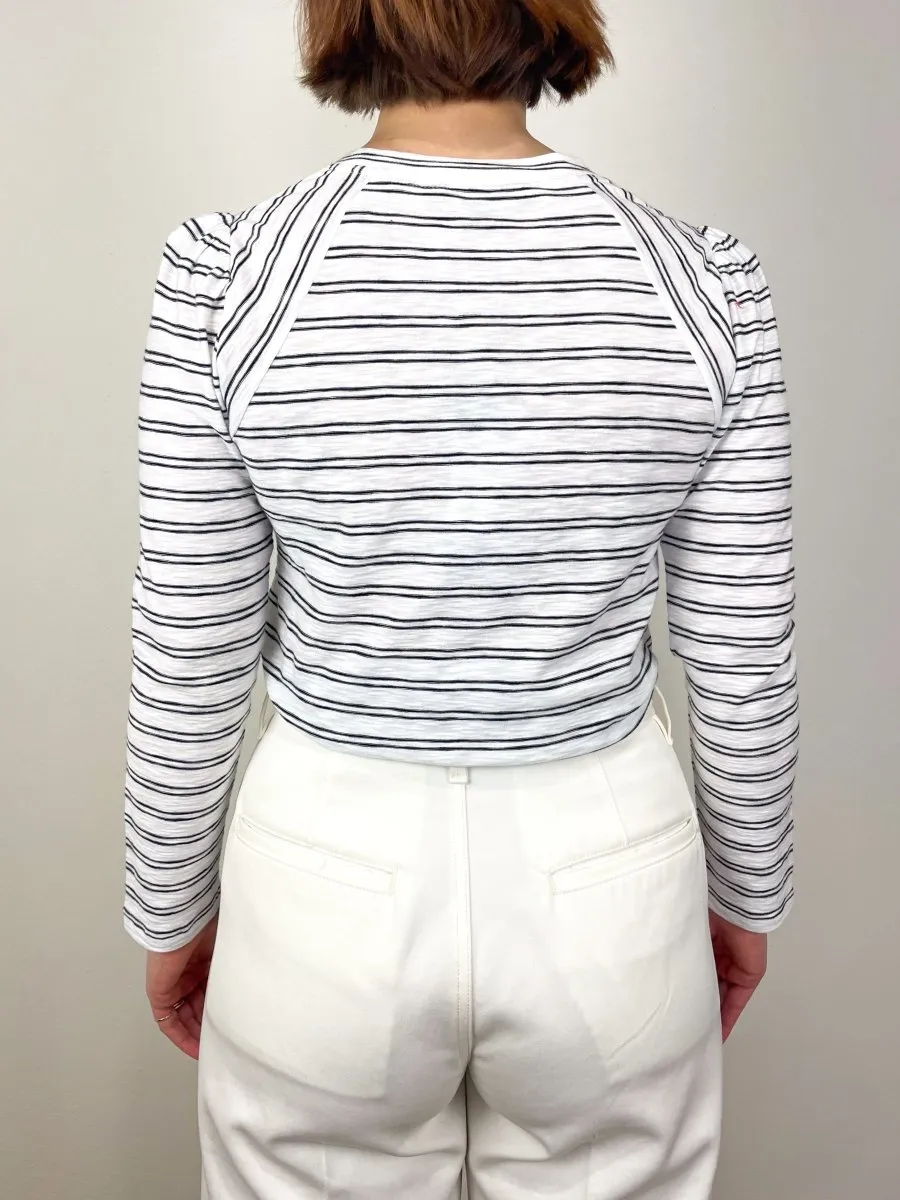 Mason Baseball Tee in Black/White