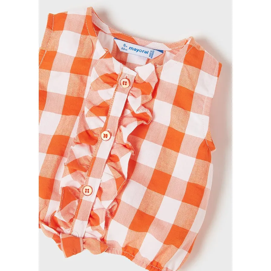 Mayoral Girl Vichy Shorts Set - Clementine