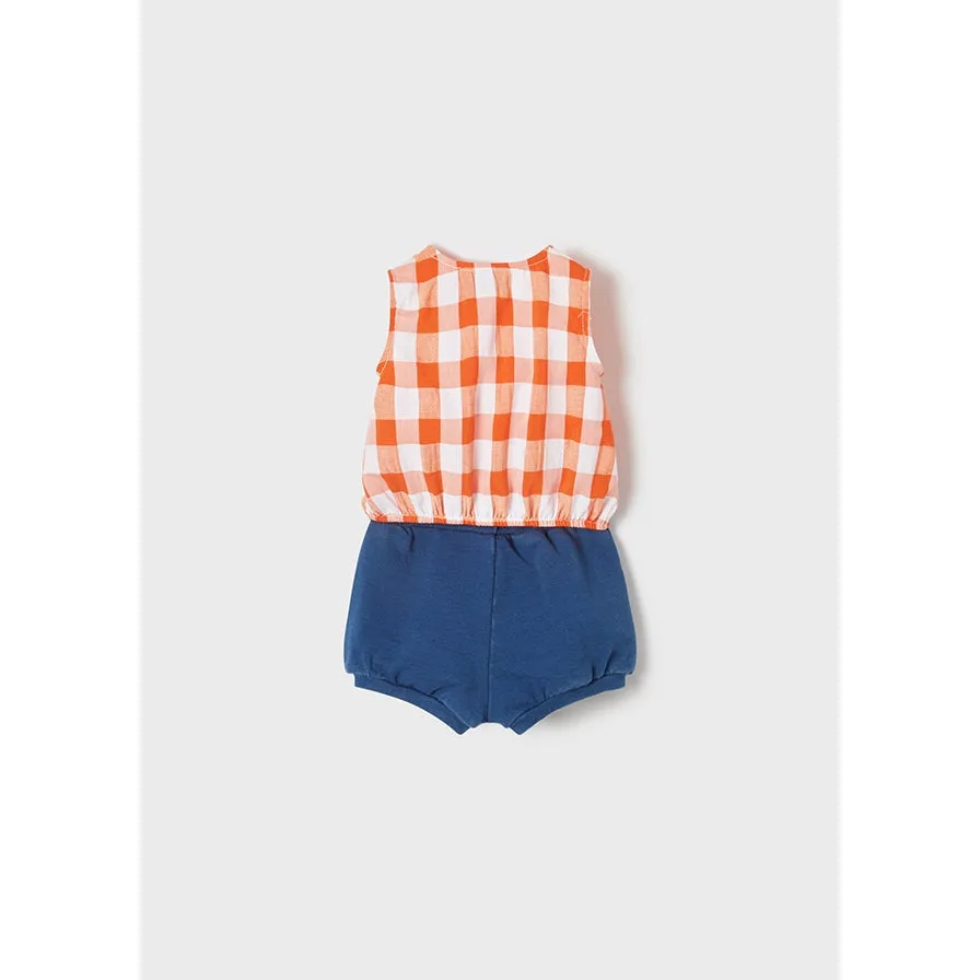 Mayoral Girl Vichy Shorts Set - Clementine