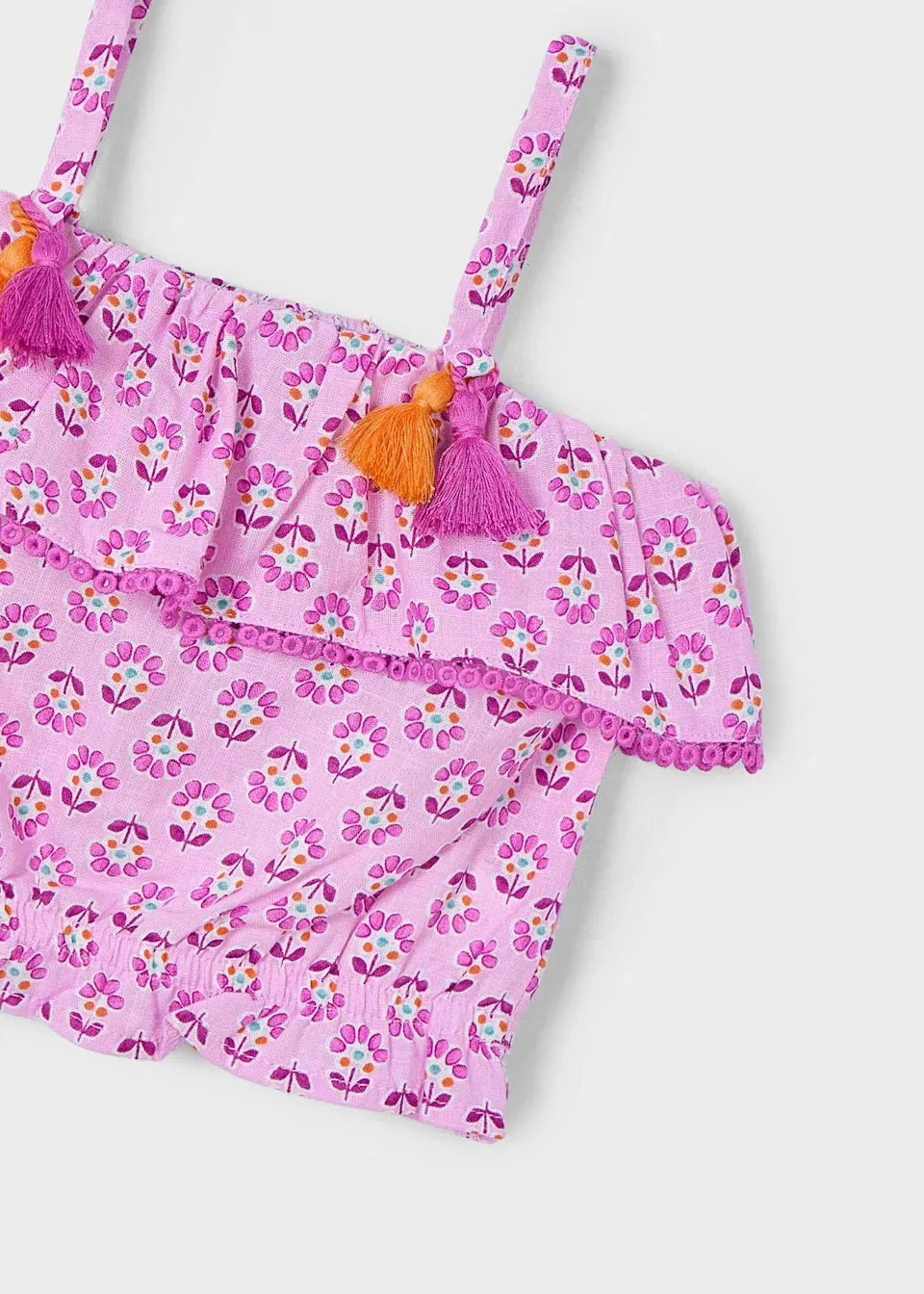 Mayoral Girls Ruffle Print Top 3186