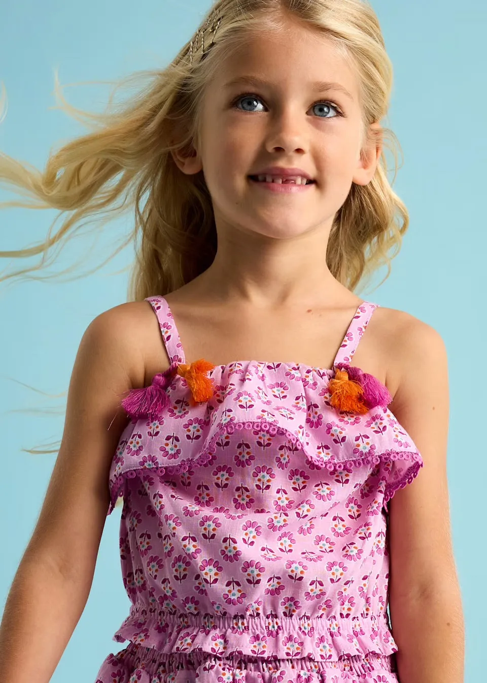 Mayoral Girls Ruffle Print Top 3186