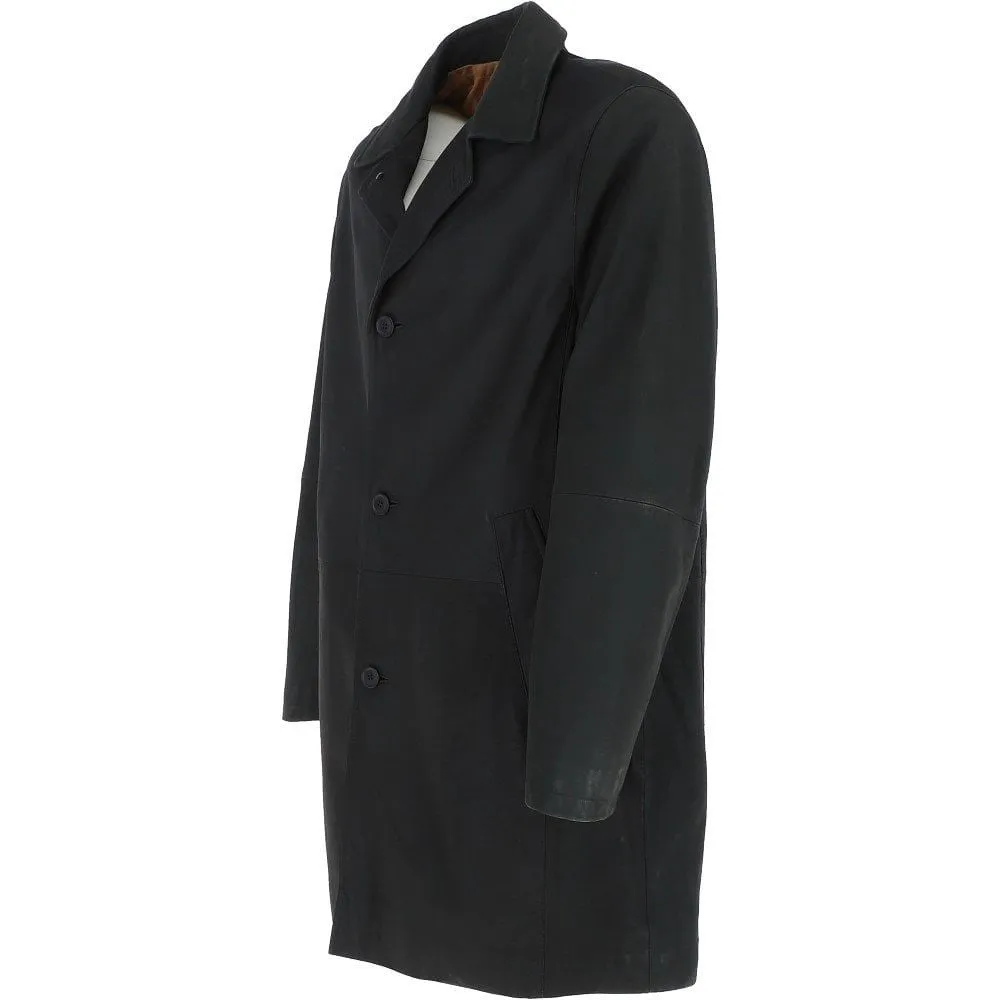 Men’s Black Tailored Wool Overcoat