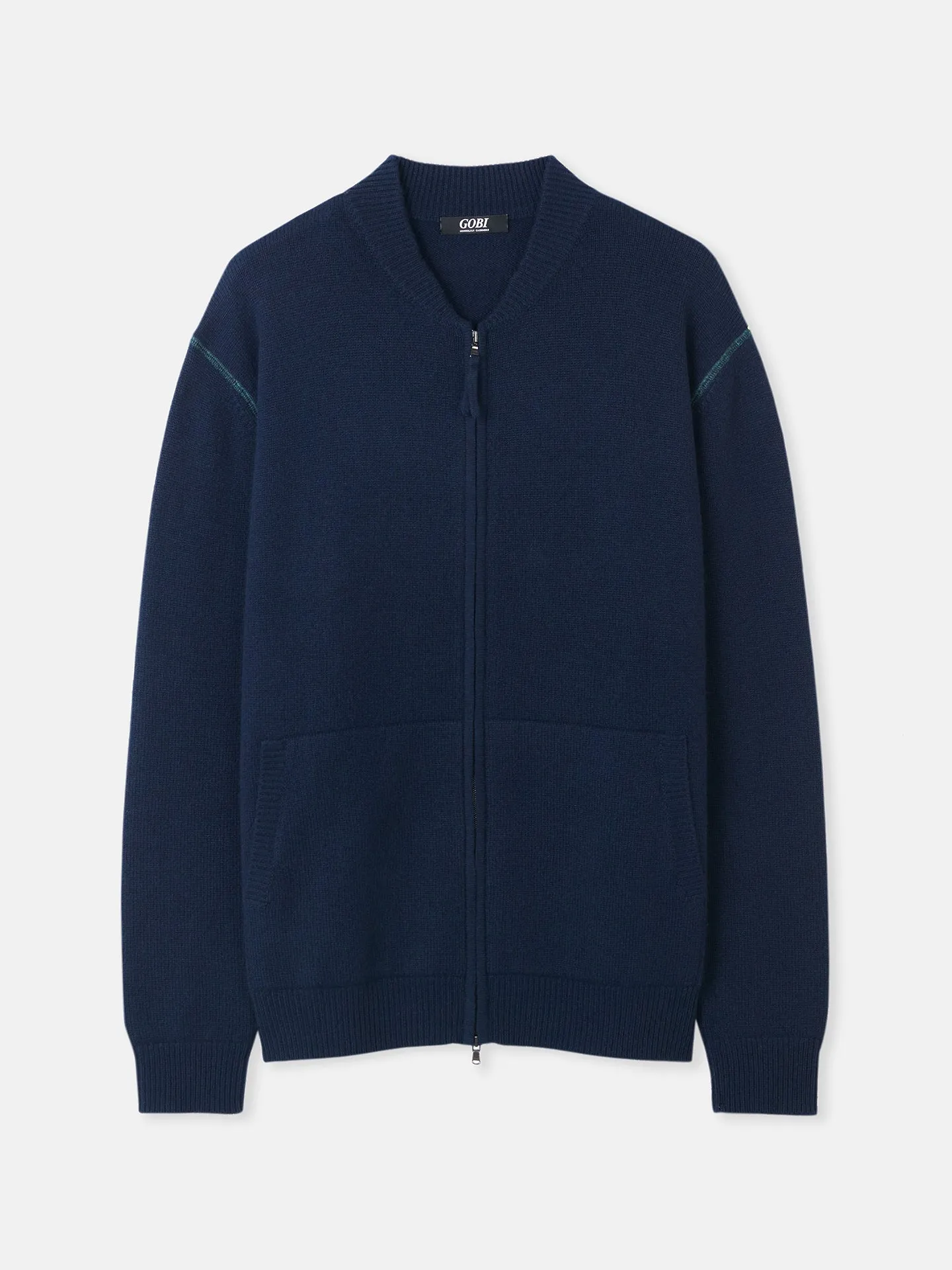 Men's Cashmere Jacket with Zip Closure
