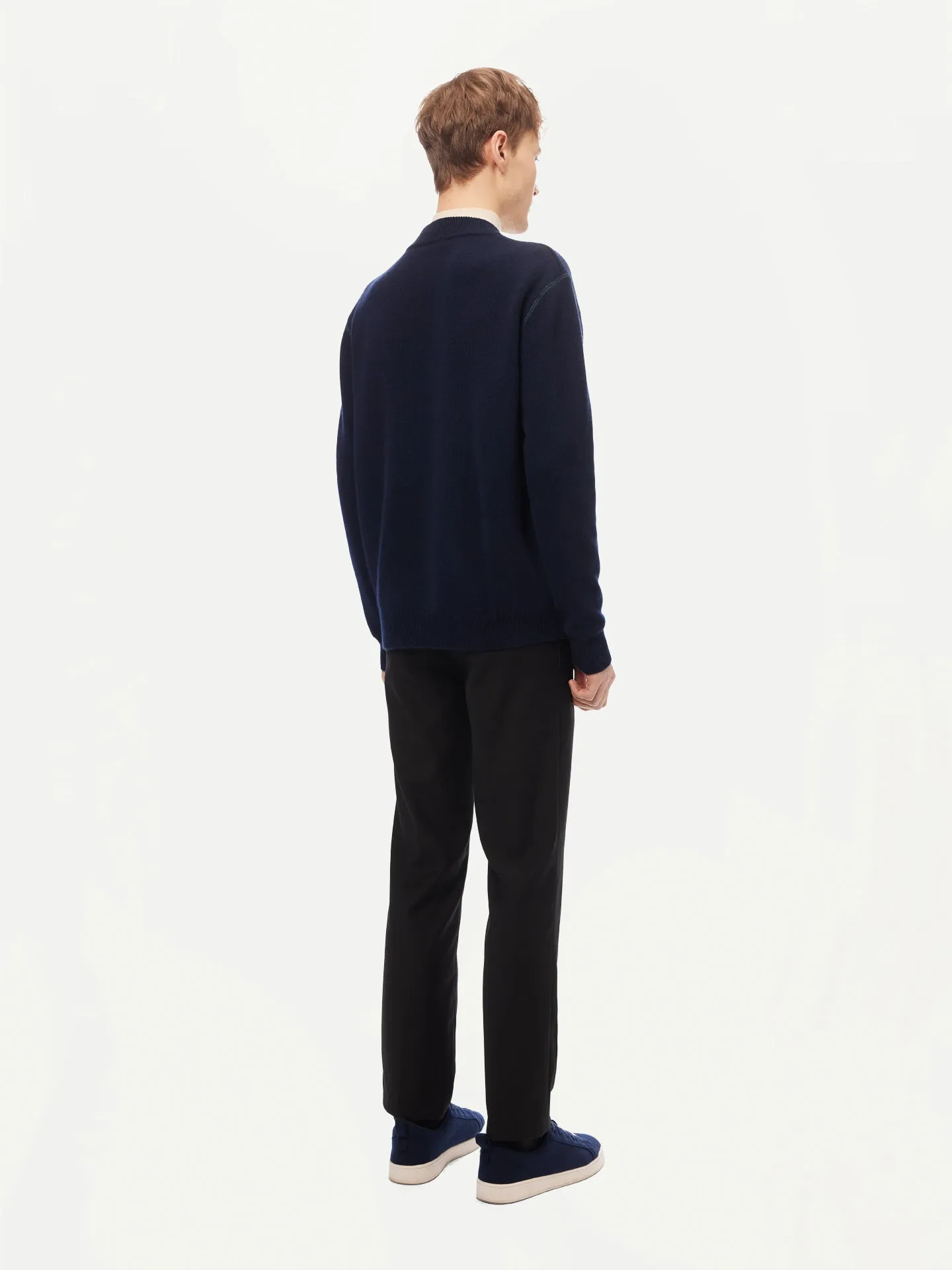 Men's Cashmere Jacket with Zip Closure