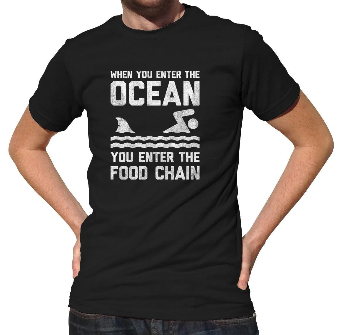 Men's When You Enter the Ocean You Enter the Food Chain Shark T-Shirt