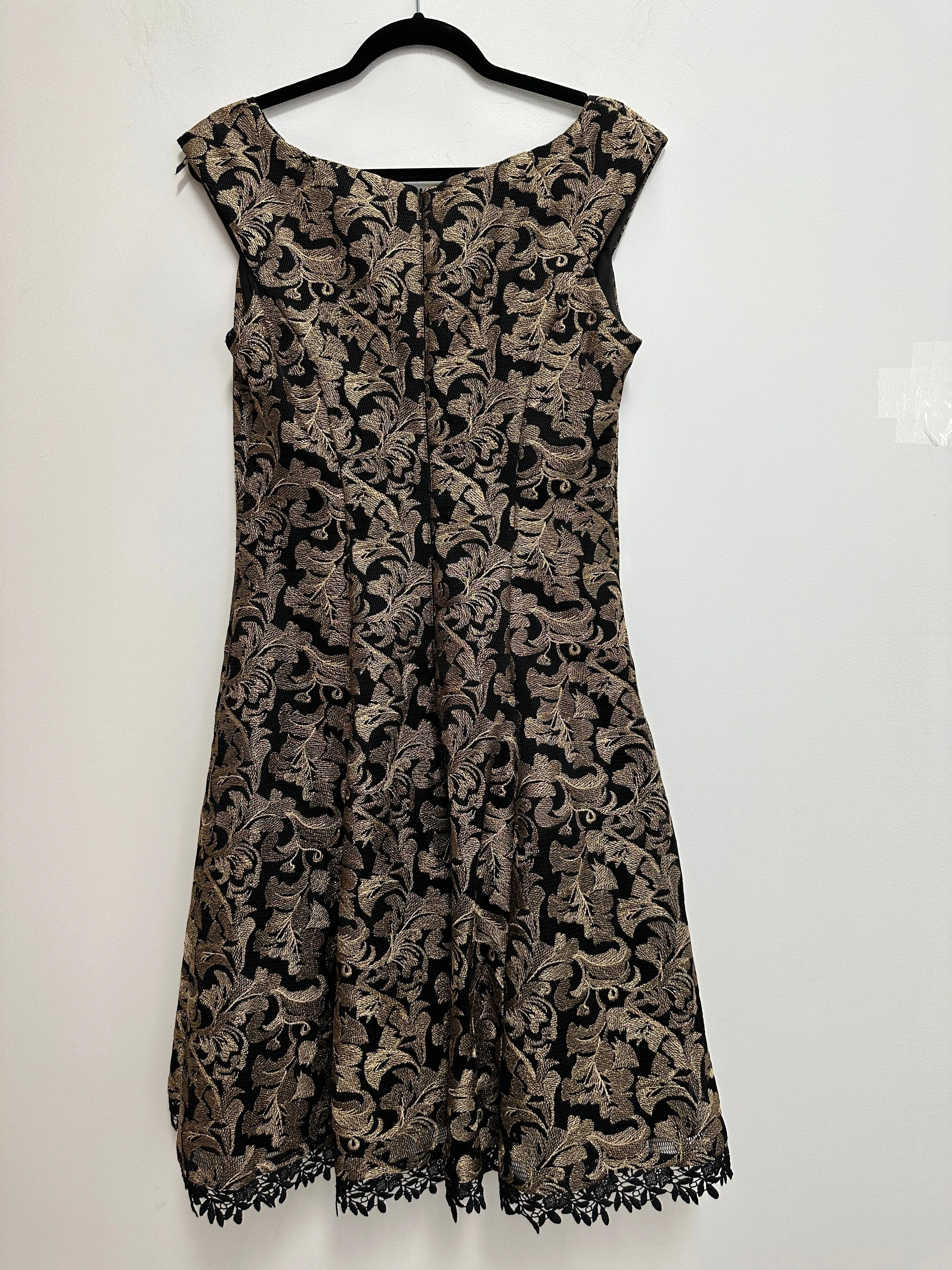 Midnight In Madrid Dress in Black and Gold Floral