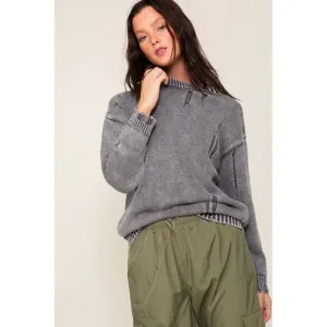 Mineral Wash Distressed Sweater