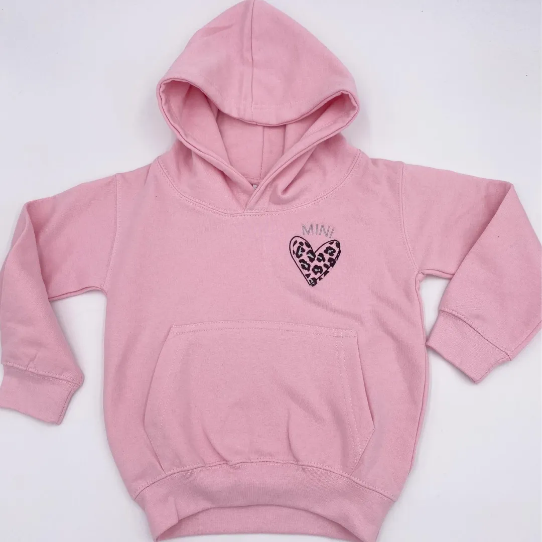 Mini Heart Leopard Print Heart Hoodie or Sweatshirt