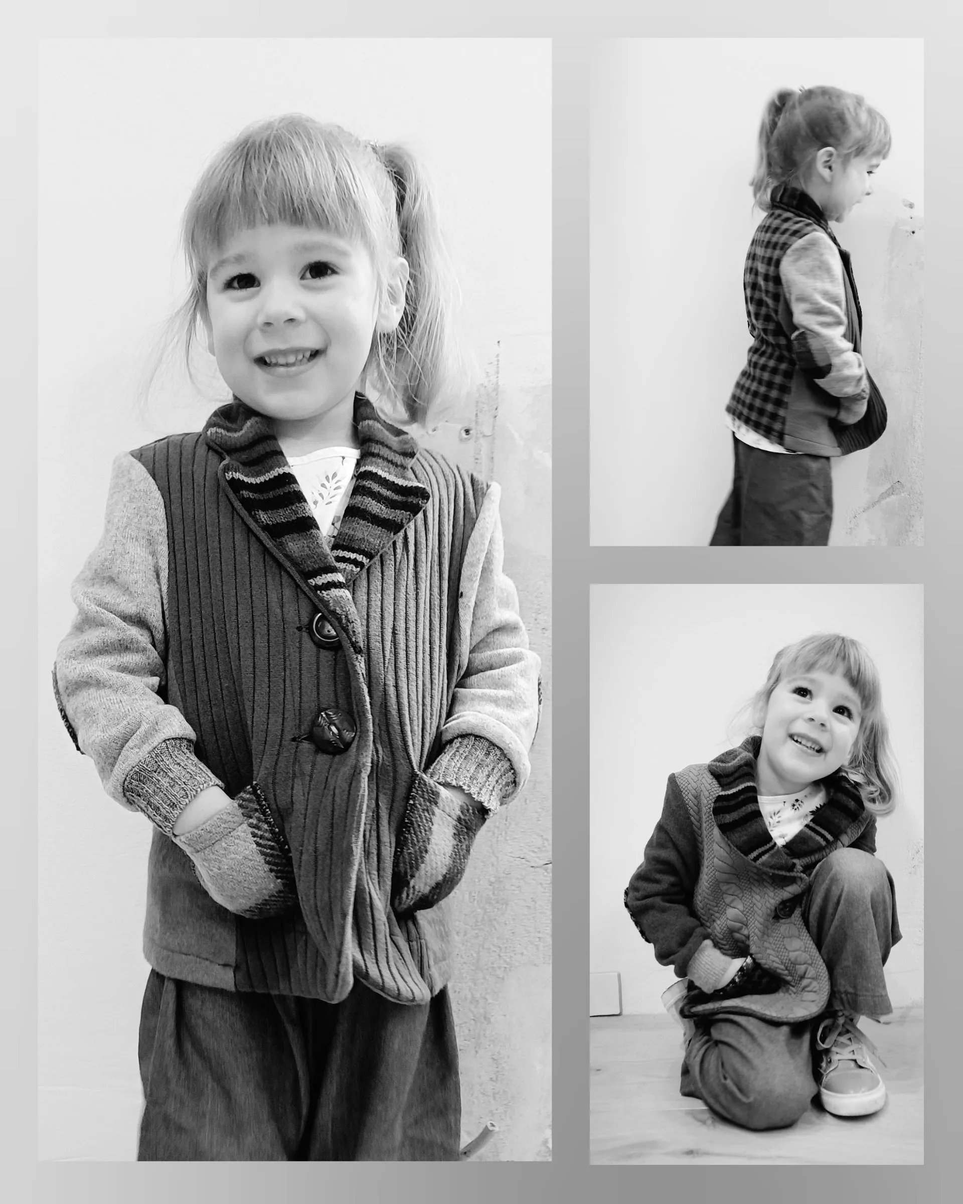 Mini Nordic Sun Upcycled Sweater Blazer