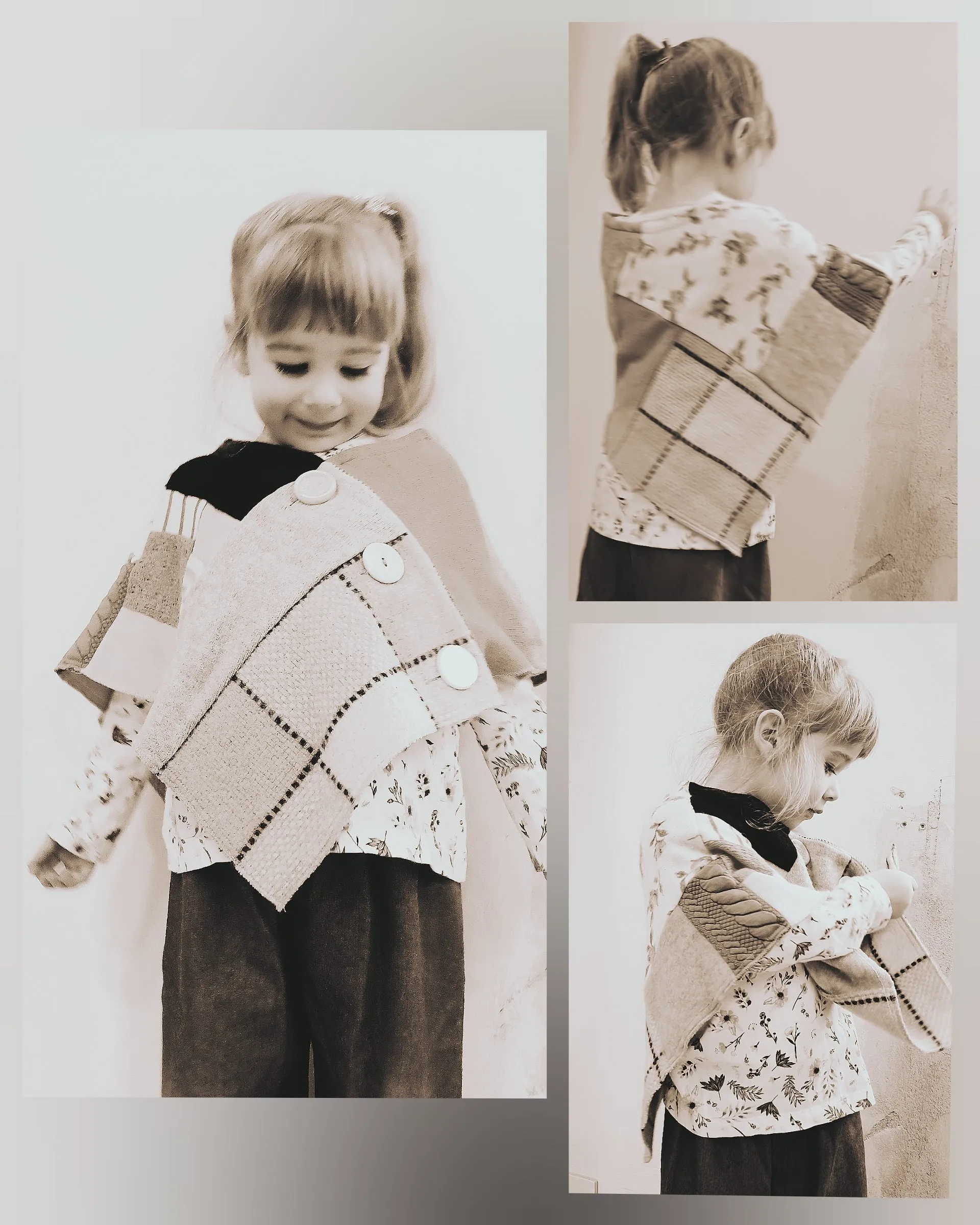 Mini Orchard Upcycled Patchwork Poncho