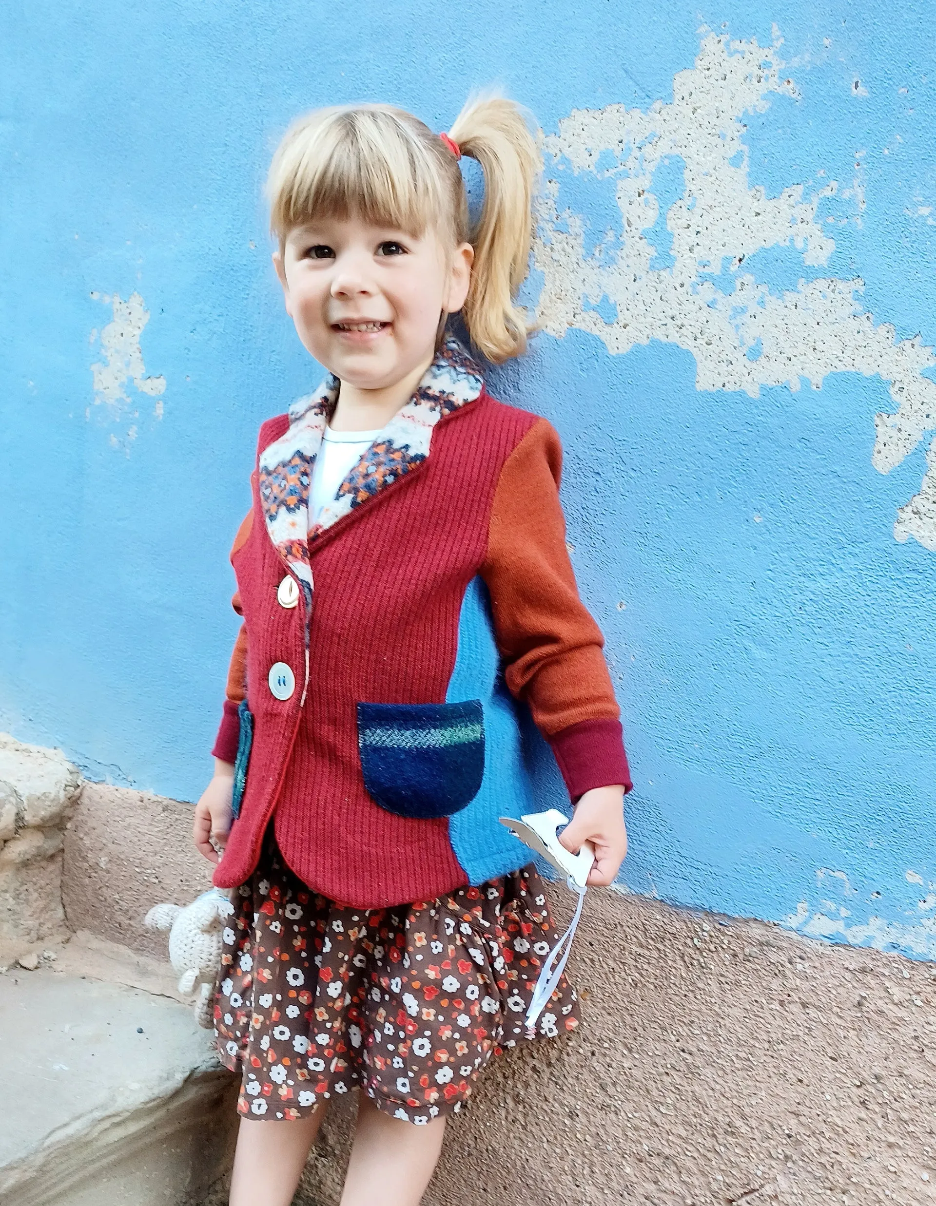 Mini Rockin Robin Upcycled Sweater Blazer