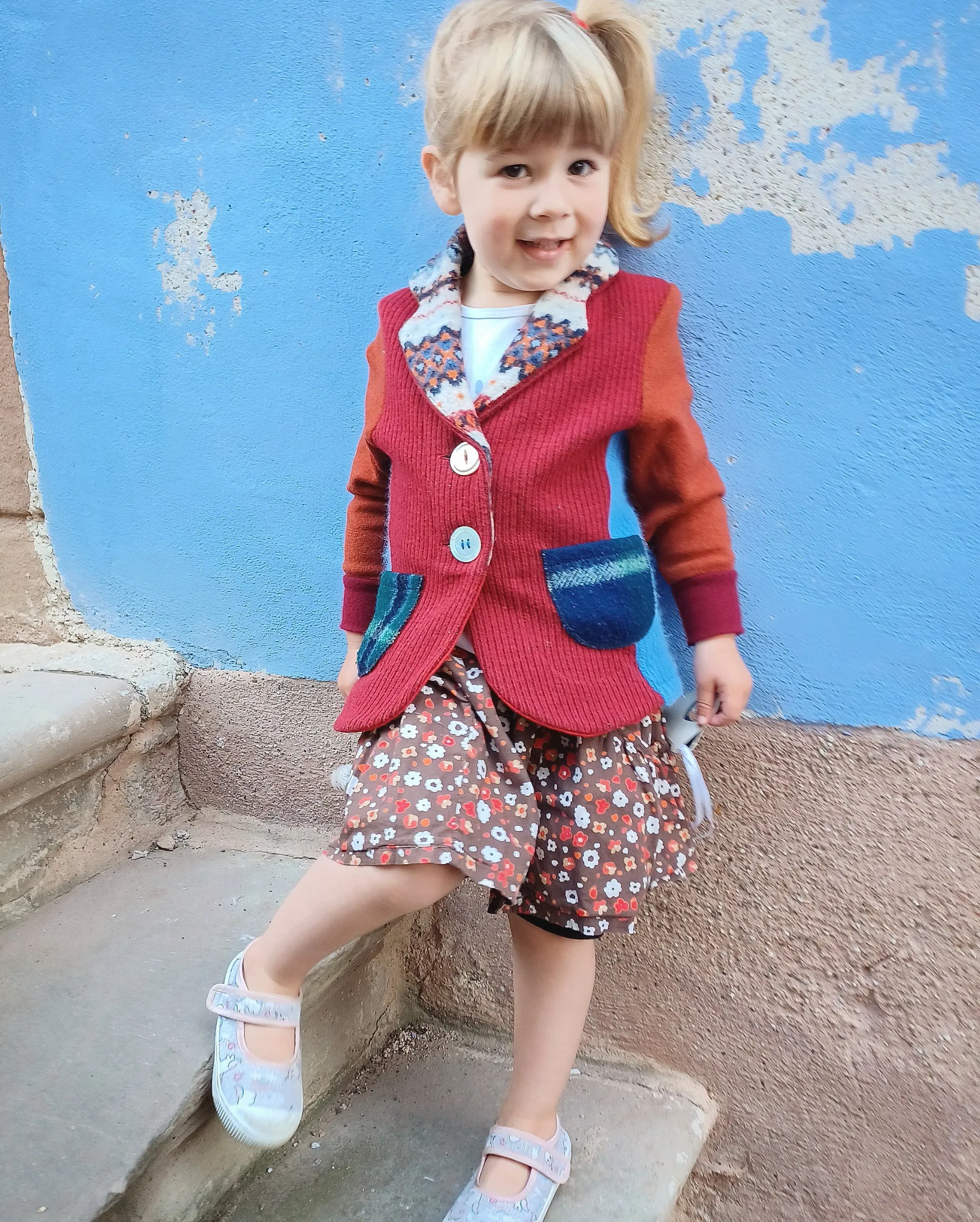 Mini Rockin Robin Upcycled Sweater Blazer