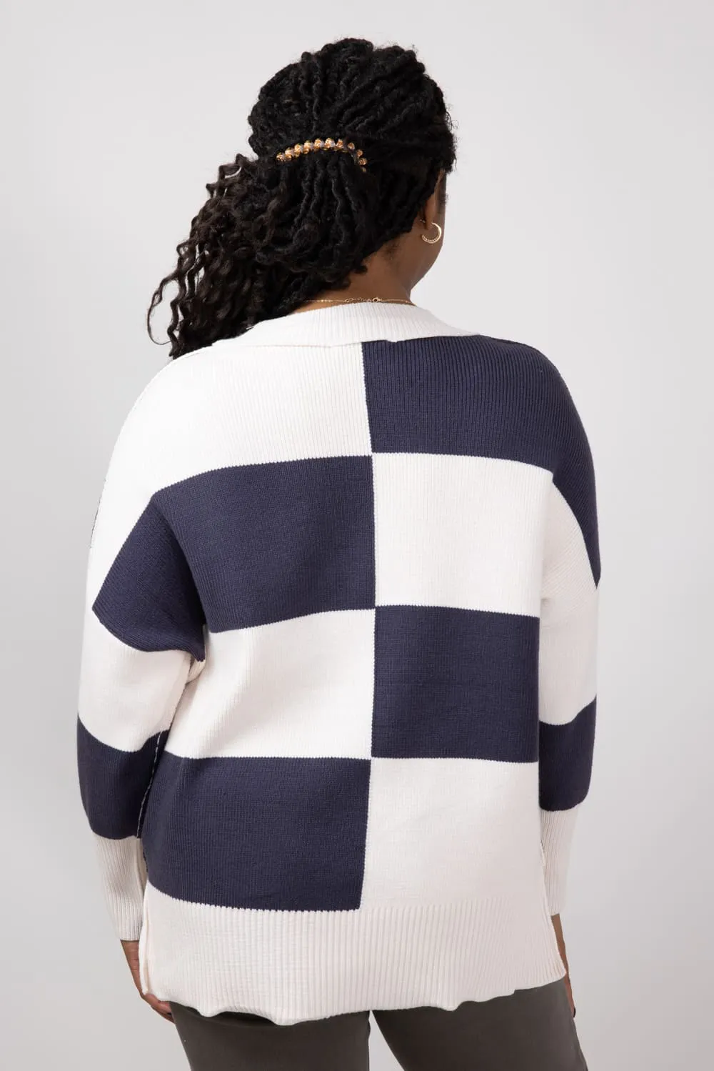 Miracle Colorblock Sweater for Women in Beige/Blue | F200-BEIGEBLUE