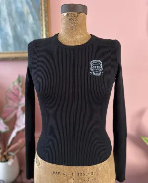 MONSTER HEADS RIB SWEATERS *BLACK