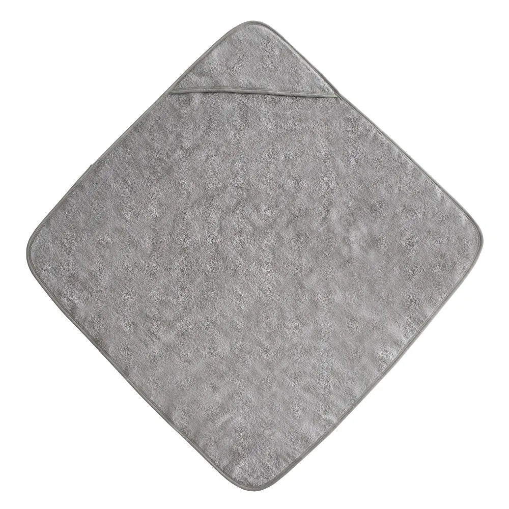 Mushie Organic Cotton Baby Hooded Towel (Gray)
