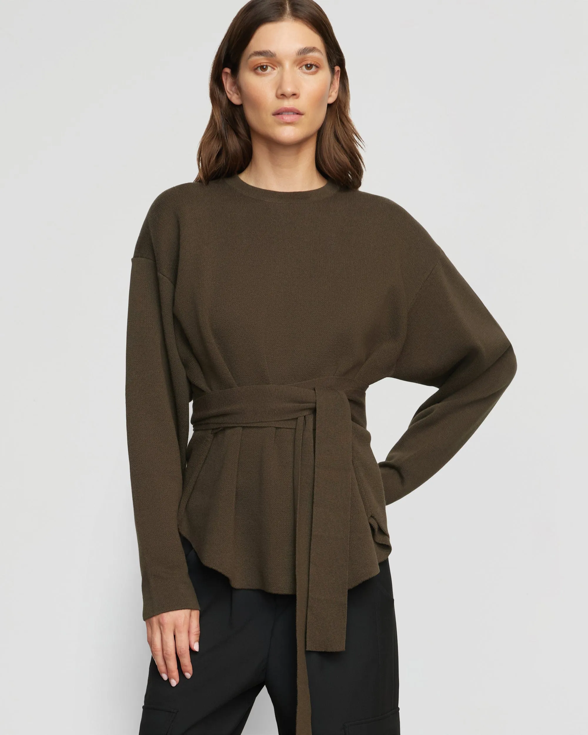 Nara Tie-Front Knit Sweater