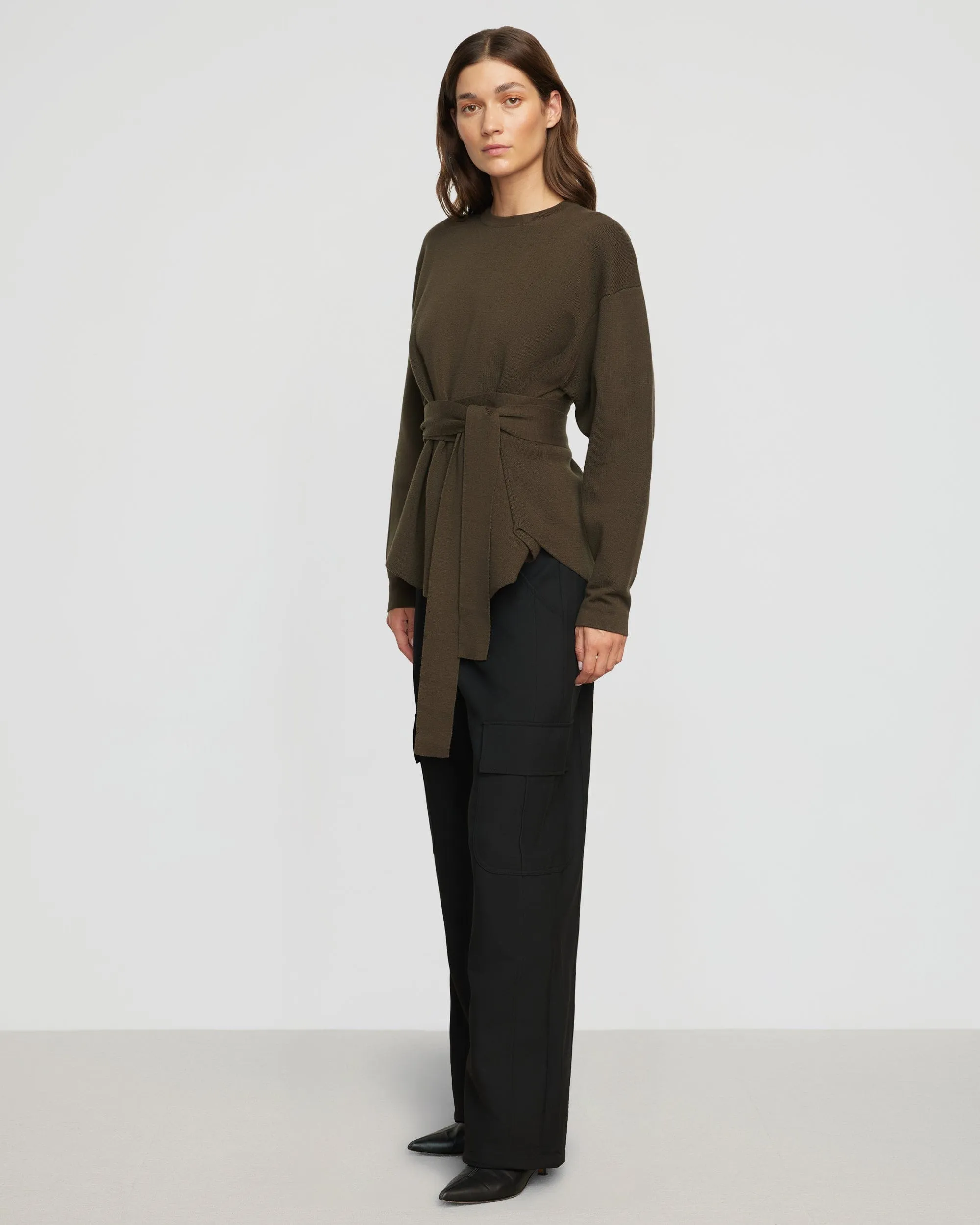 Nara Tie-Front Knit Sweater