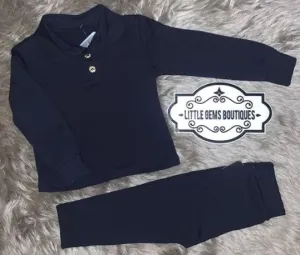 Navy Smart Polo Loungewear