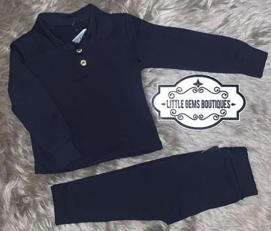 Navy Smart Polo Loungewear