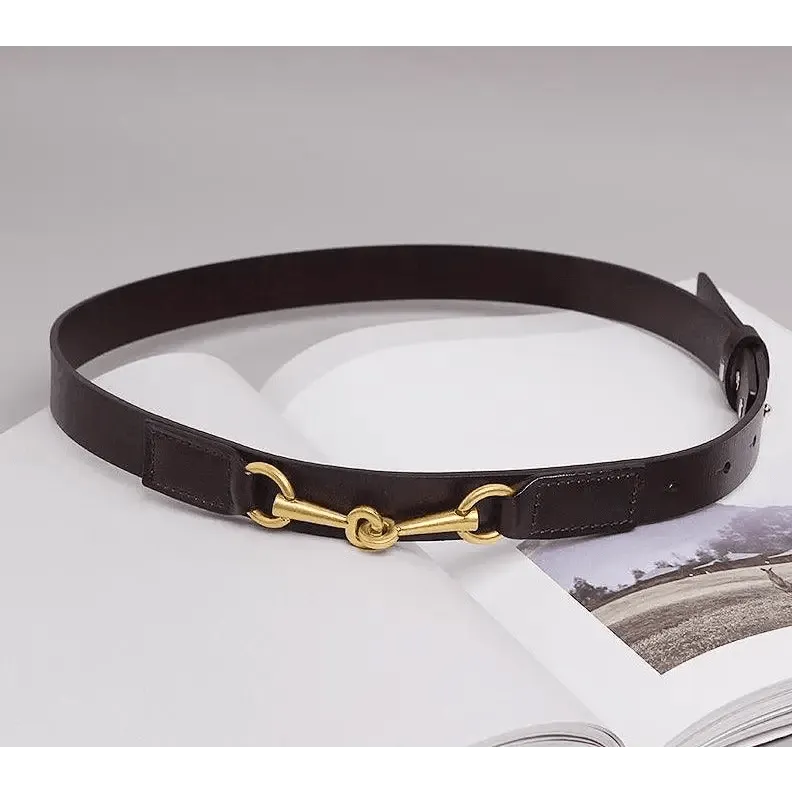 New Design Simple Black Plain Leather Belt For Women Classic Thin Skinny Waistbands Casual Women Dress Belts