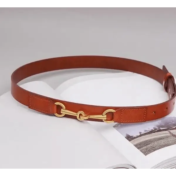 New Design Simple Black Plain Leather Belt For Women Classic Thin Skinny Waistbands Casual Women Dress Belts