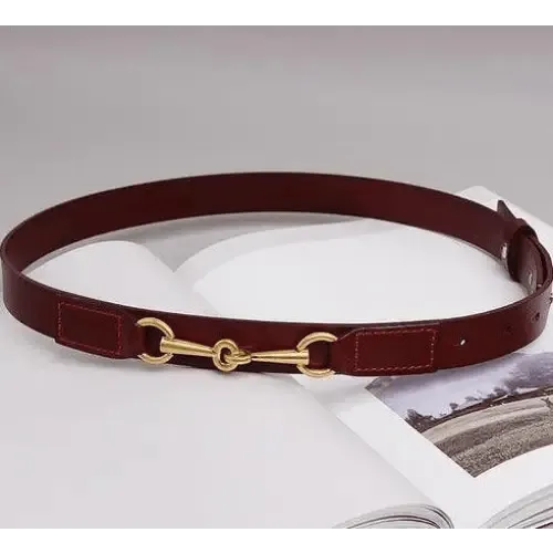 New Design Simple Black Plain Leather Belt For Women Classic Thin Skinny Waistbands Casual Women Dress Belts