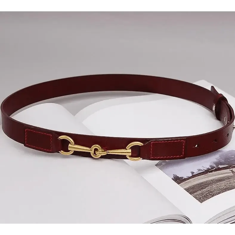 New Design Simple Black Plain Leather Belt For Women Classic Thin Skinny Waistbands Casual Women Dress Belts