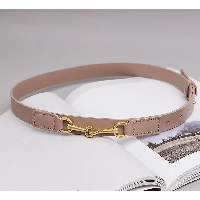 New Design Simple Black Plain Leather Belt For Women Classic Thin Skinny Waistbands Casual Women Dress Belts