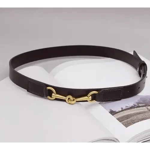 New Design Simple Black Plain Leather Belt For Women Classic Thin Skinny Waistbands Casual Women Dress Belts