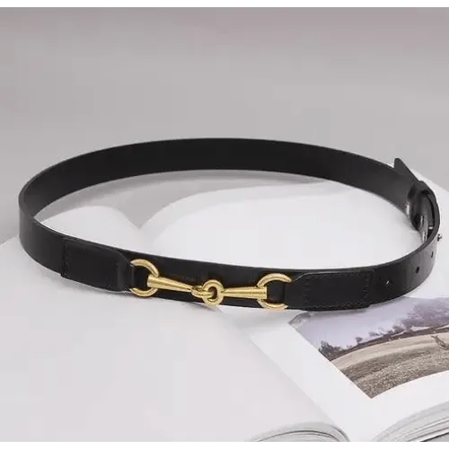 New Design Simple Black Plain Leather Belt For Women Classic Thin Skinny Waistbands Casual Women Dress Belts