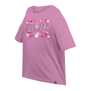 New Era Miami HEAT Girls Boxy Sequince Tee