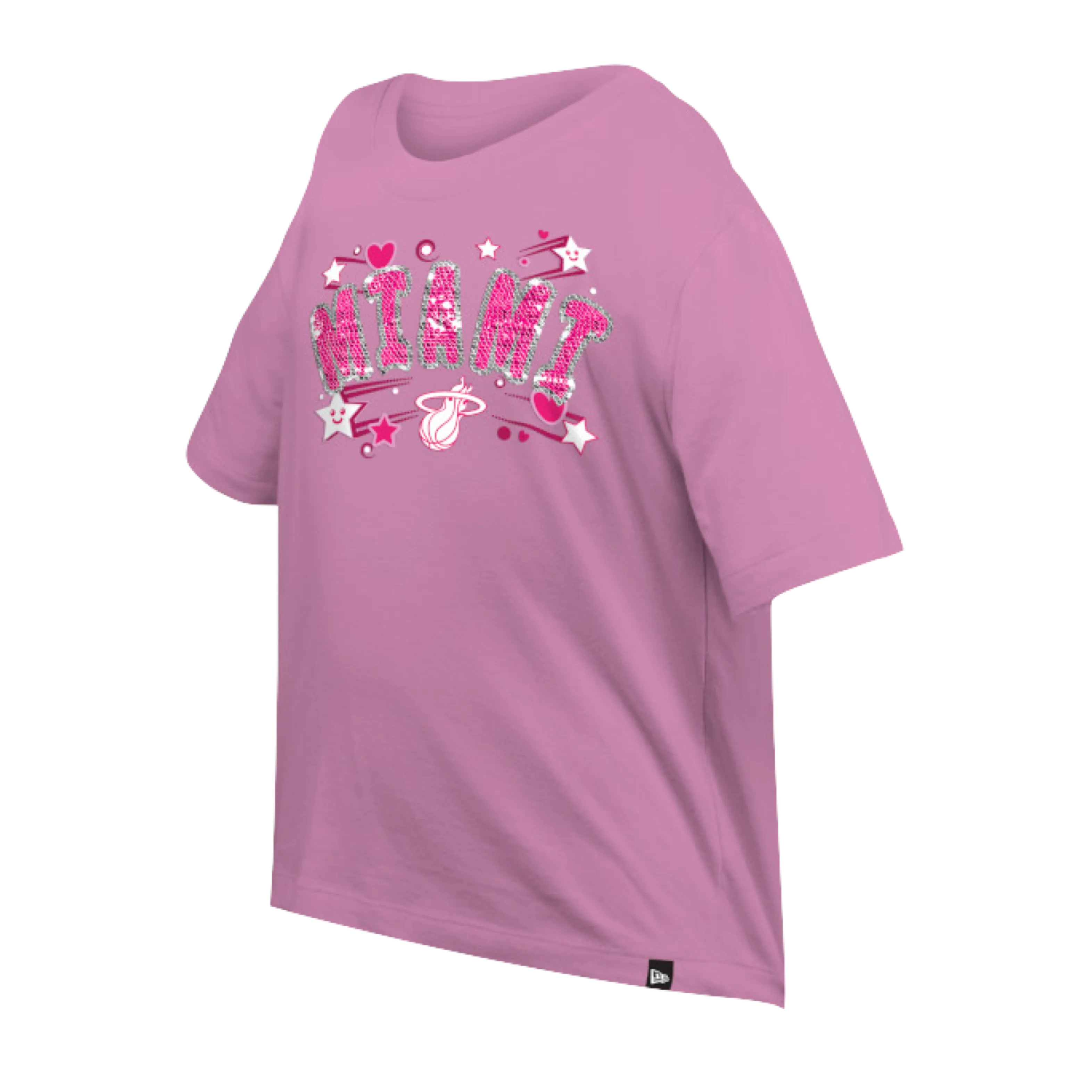 New Era Miami HEAT Girls Boxy Sequince Tee