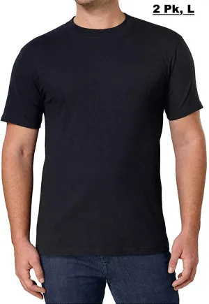 New Set of 2 Gildan Mens Crew T-Shirts W Cool Spire, Black, Sz Large!