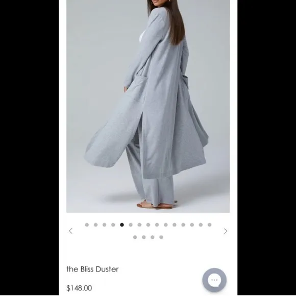 NWOT Franne Golde The Bliss Duster, Sz M, Luxuriously Soft!