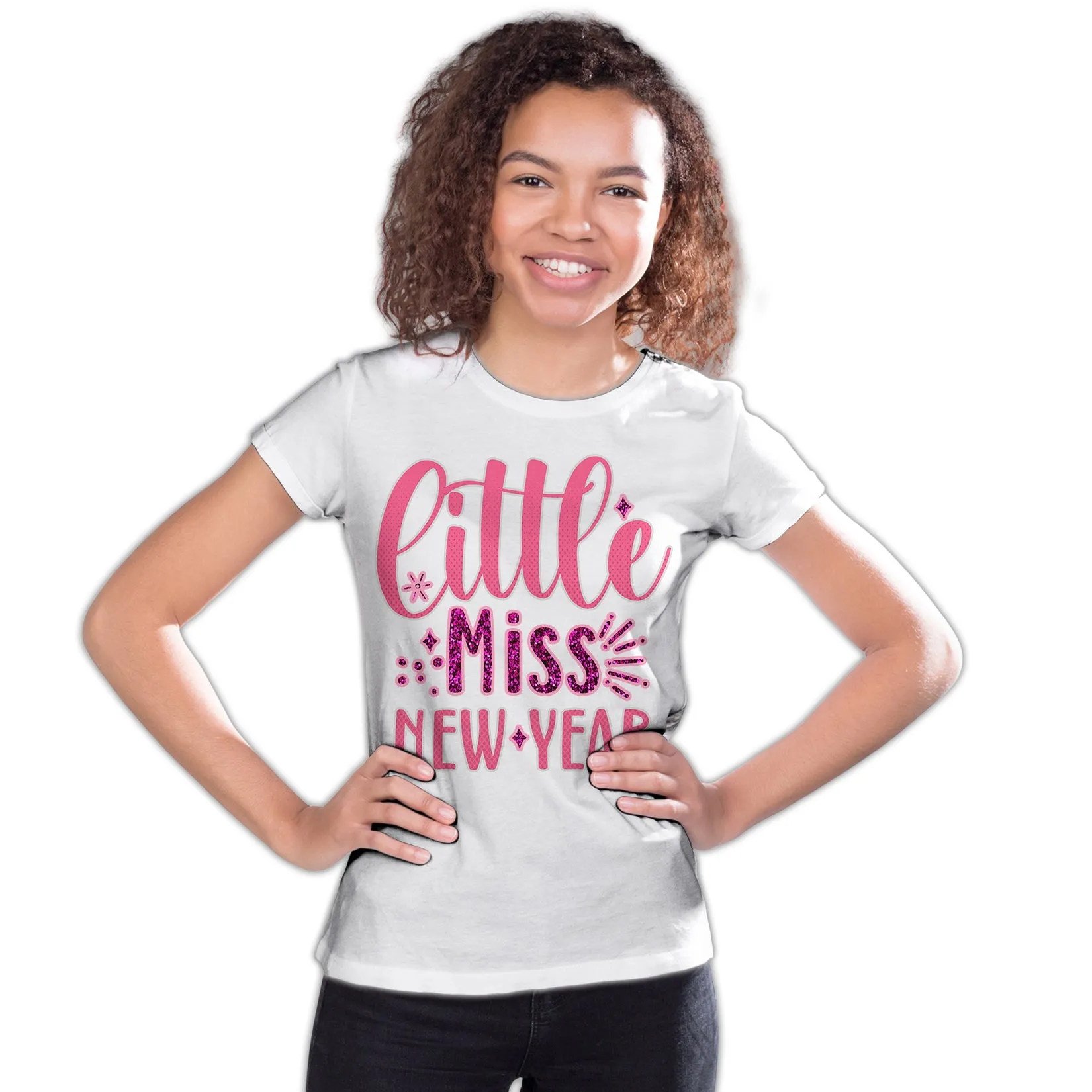 NYE Little Miss New Year Sparkle Bling Party Eve Celebration Men's T-Shirt