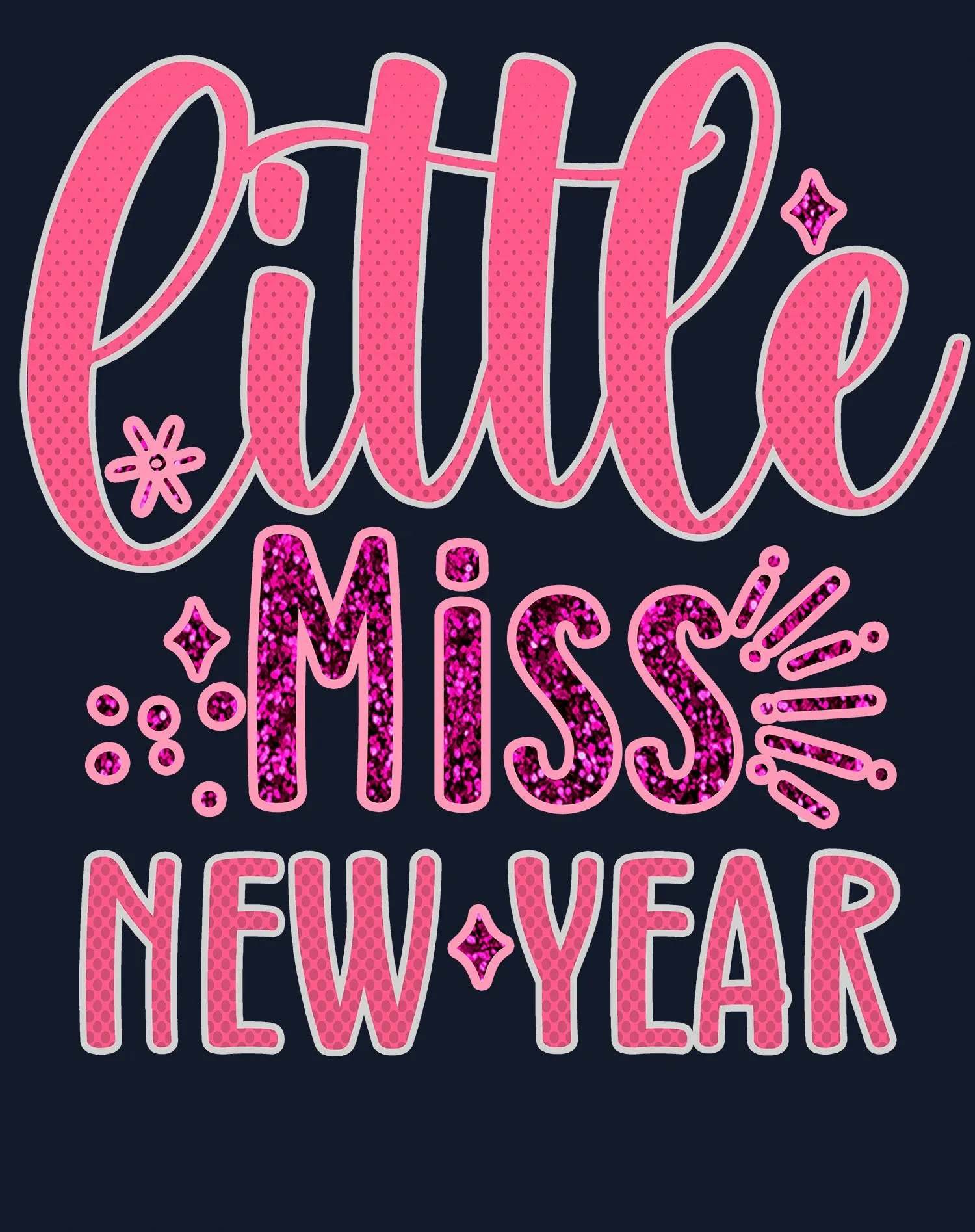 NYE Little Miss New Year Sparkle Bling Party Eve Celebration Men's T-Shirt