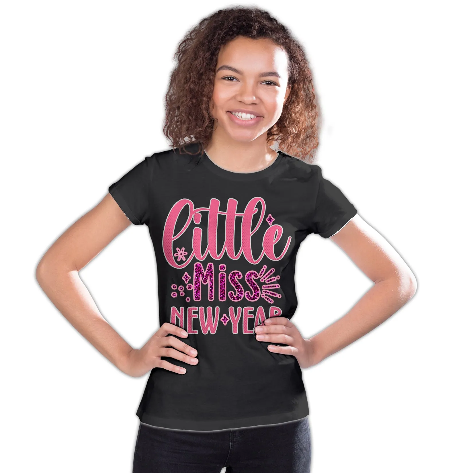 NYE Little Miss New Year Sparkle Bling Party Eve Celebration Men's T-Shirt