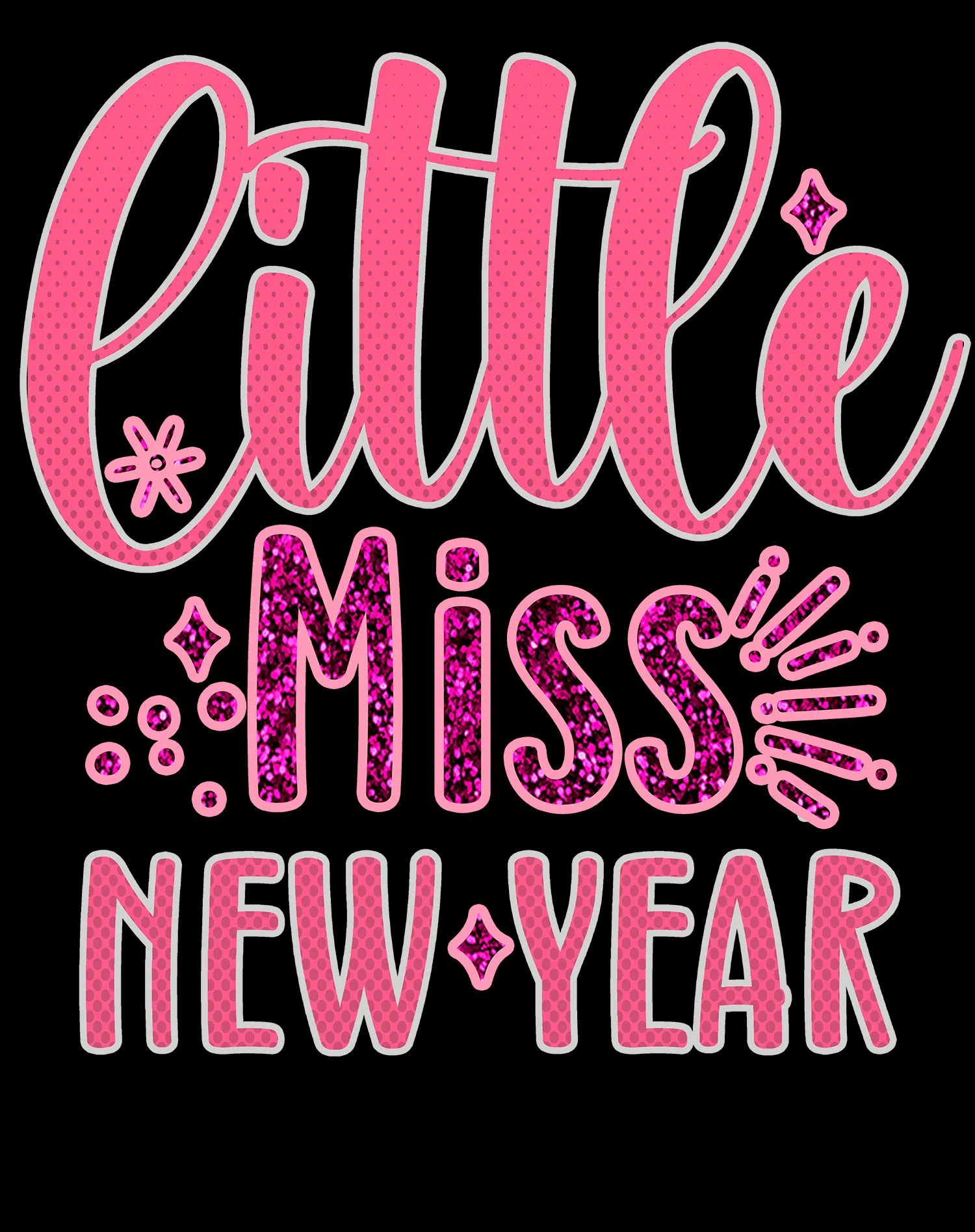 NYE Little Miss New Year Sparkle Bling Party Eve Celebration Men's T-Shirt