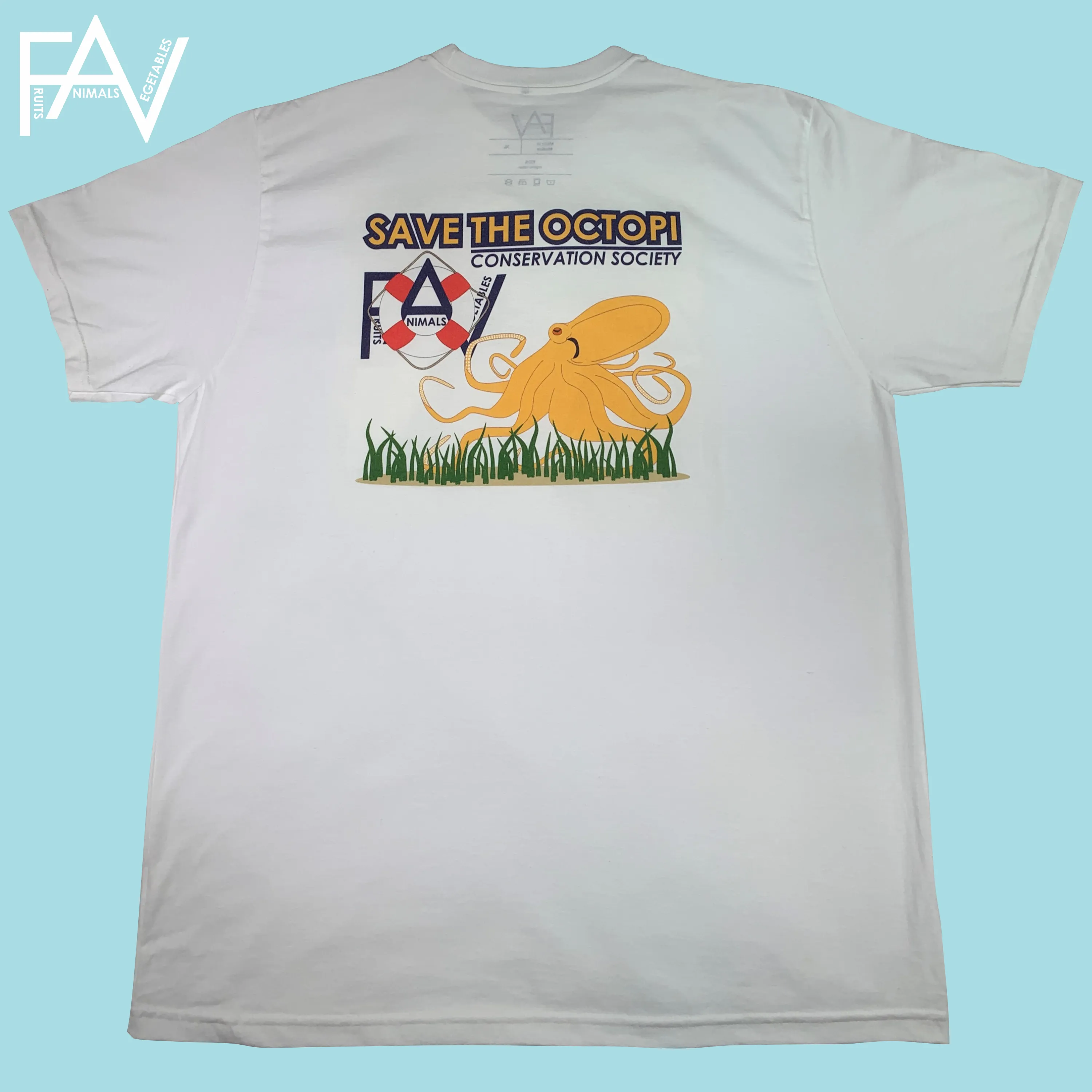 Octopus - White Organic Heavyweight T-Shirt