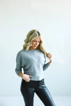 Off Shoulder Ribbed Knit Sweater-Final Sale