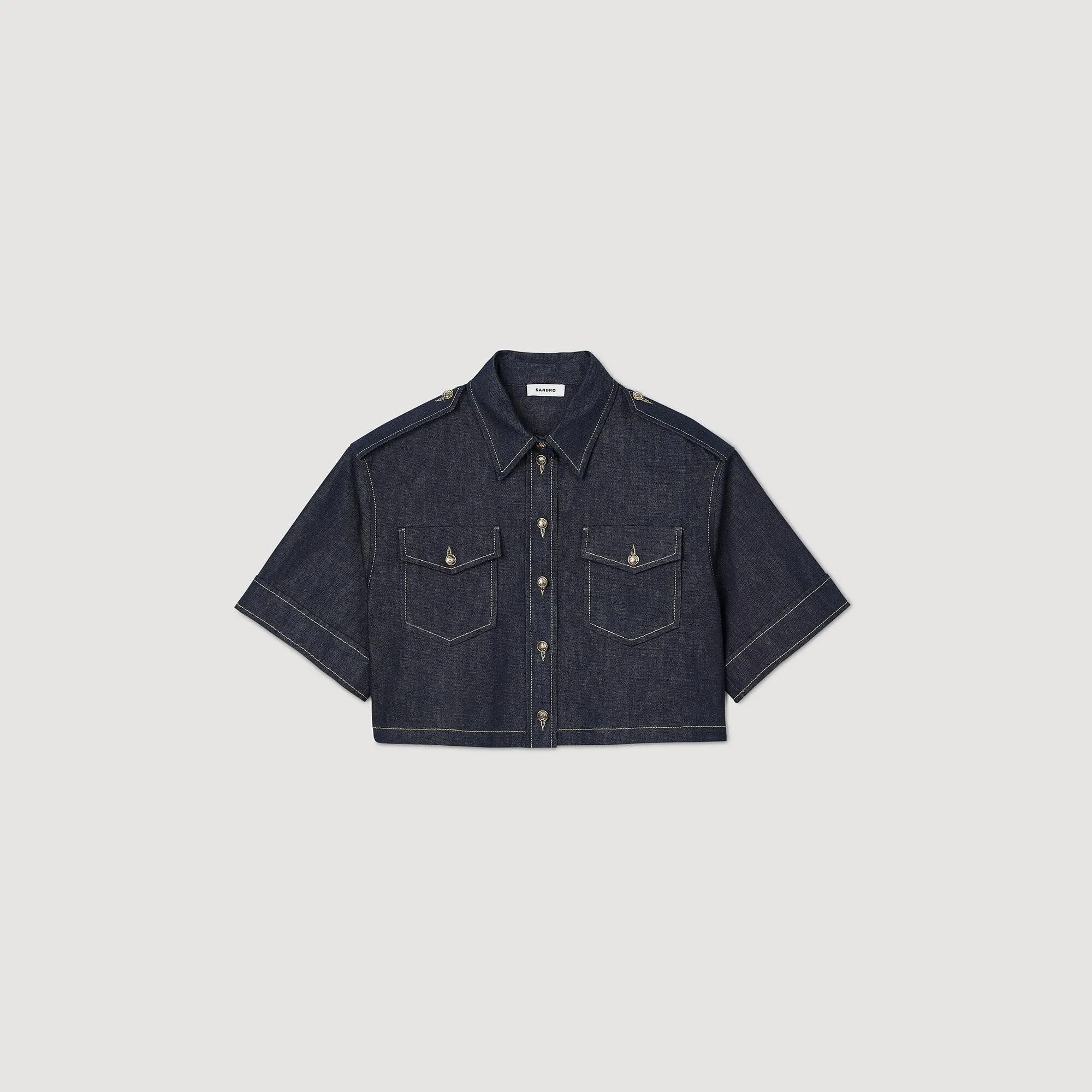 Officier Denim Shirt Deep Blu