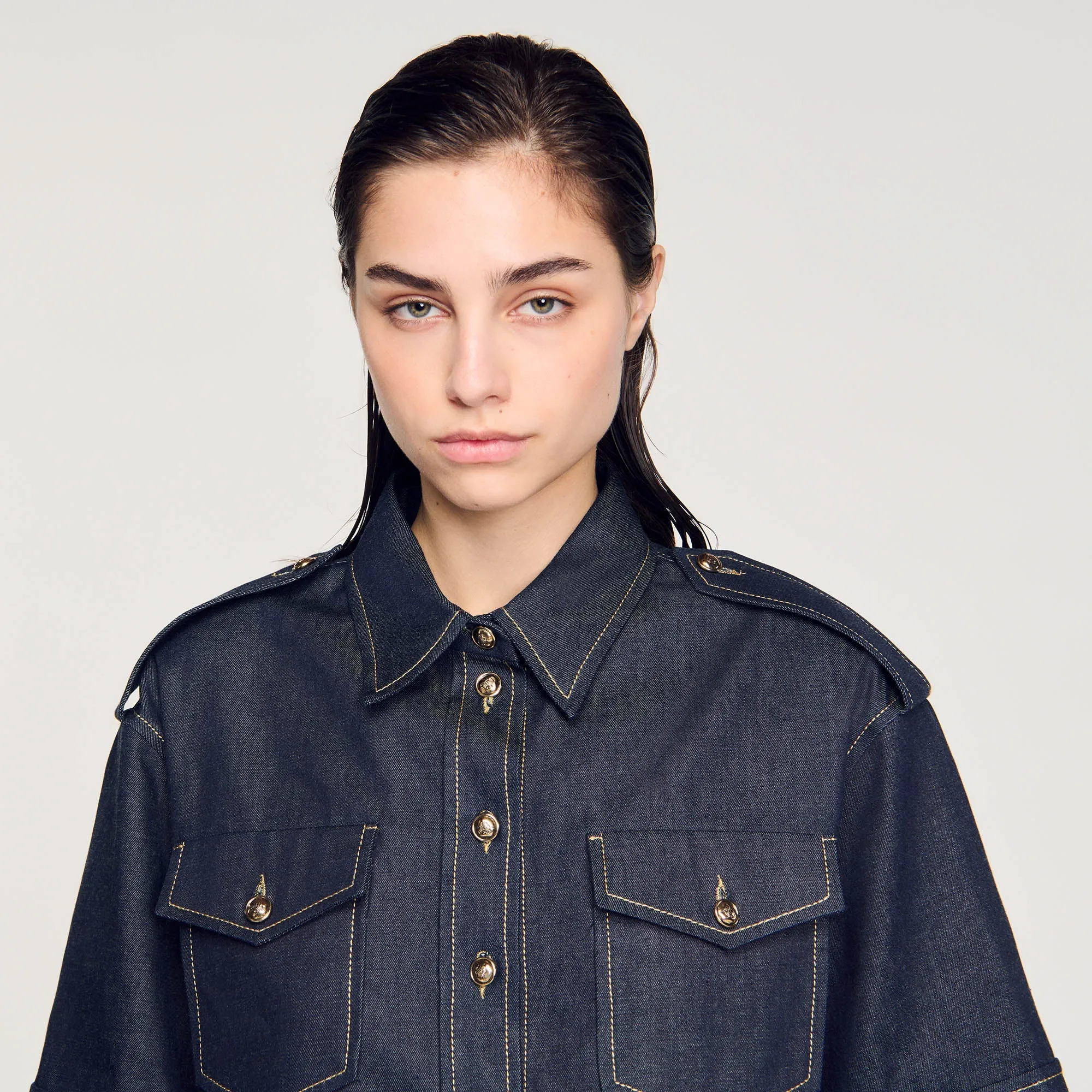 Officier Denim Shirt Deep Blu